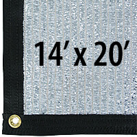 Cool Puppy 70% Aluminet UV-Coated Shade Cloth Panels - 14' x 20'